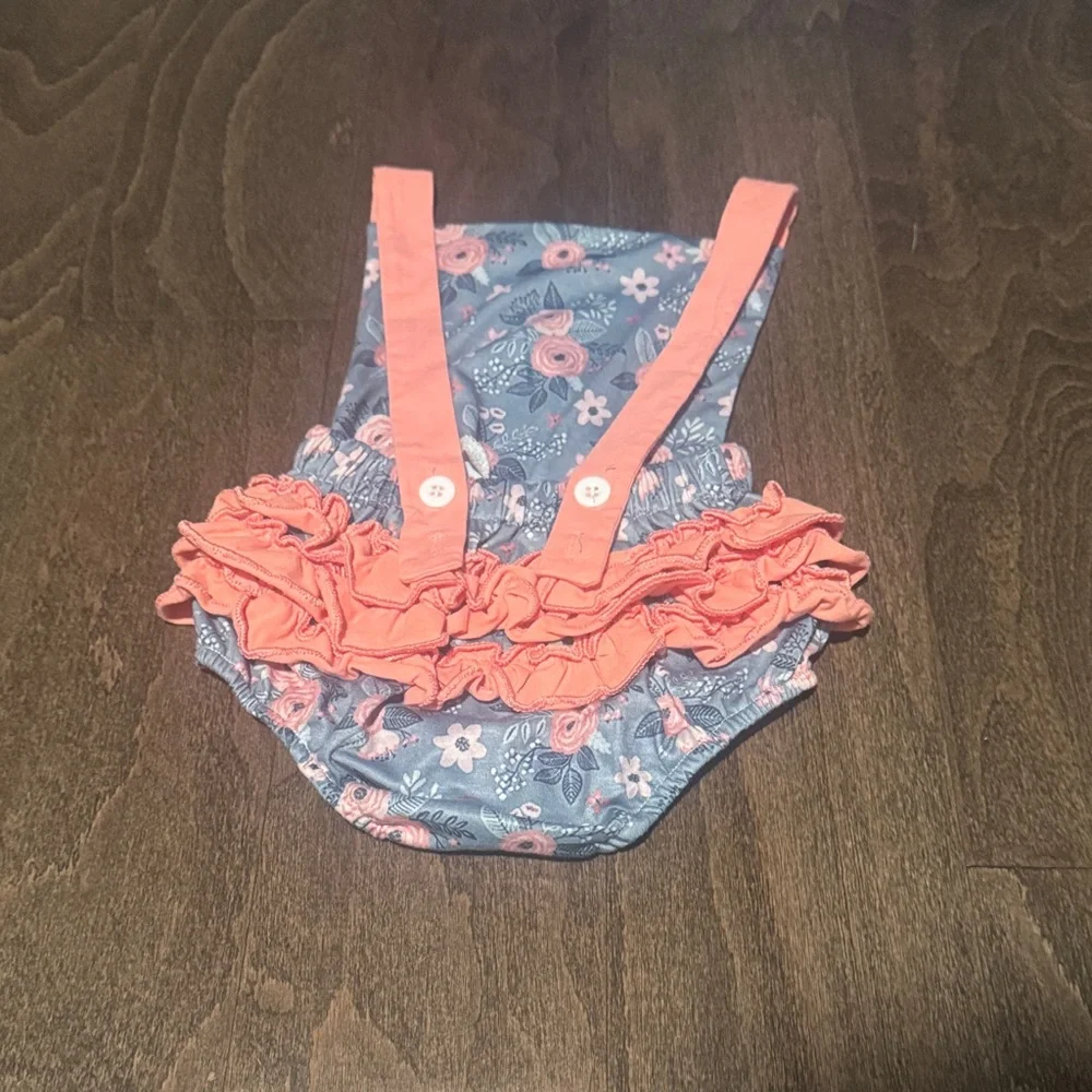 Adorable Blue and Pink Floral Diaper Cover